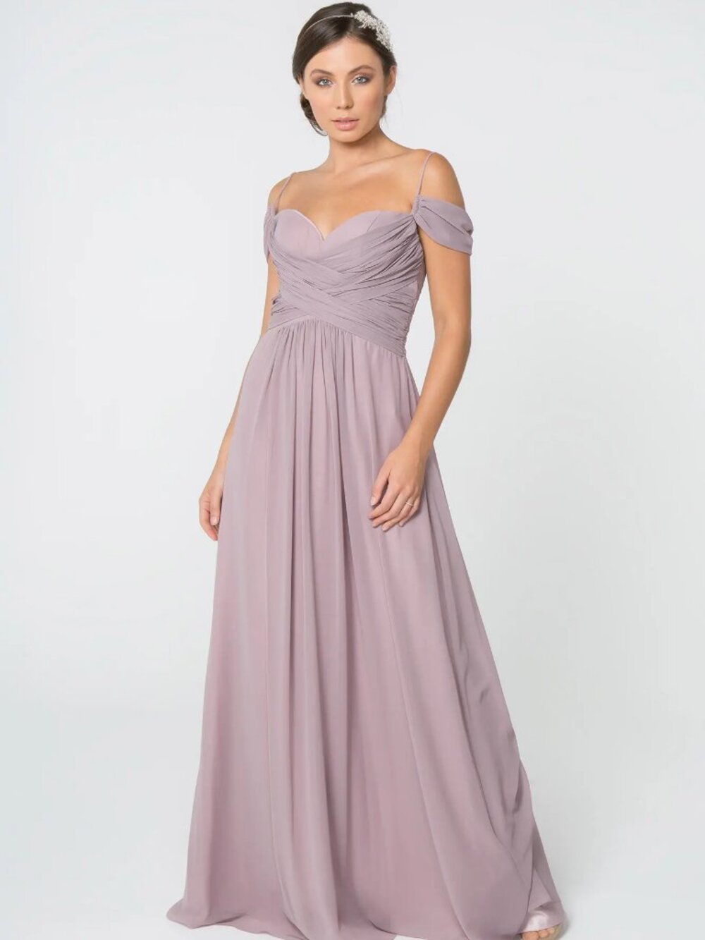 NEW MAUVE Chiffon Sweetheart Bridesmaid Dress Floor Length GL2824